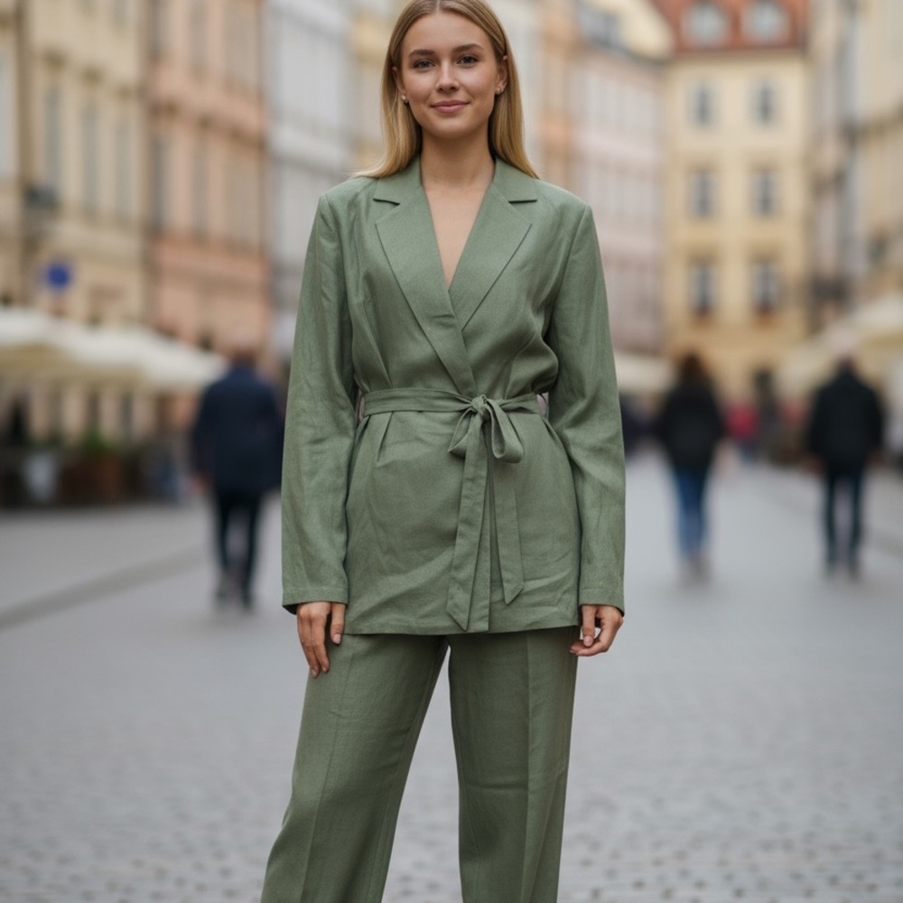 Chic Olive Green Women's Pantsuit